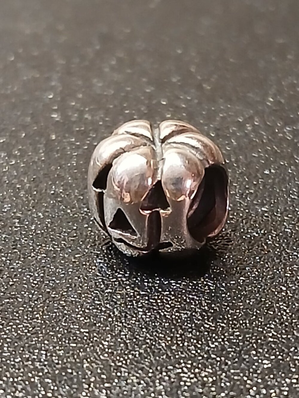 Retired Pandora Sterling Silver Jack O Lantern Charm, Halloween Bead, ALE 925
